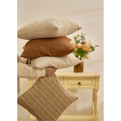 Bella Maison Bianca Dolgulu Dekoratif Yastık Krem (43x43 Cm) Krem