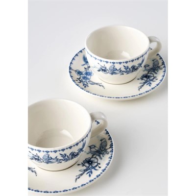 Bella Maison Bleu Blanc 2li Çay Fincan Seti Mavi (270 Cc) Mavi
