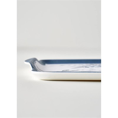 Bella Maison Bleu Blanc Melamin Tepsi Mavi (42x31 Cm) Mavi