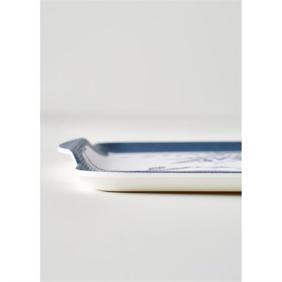 Bella Maison Bleu Blanc Melamin Tepsi Mavi (42x31 Cm) Mavi