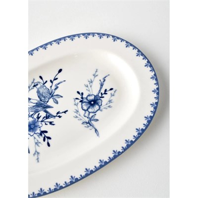 Bella Maison Bleu Blanc Porselen Küçük Sunum Tabağı Mavi (25 Cm) Mavi