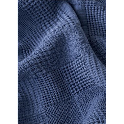 Bella Maison Block Pamuklu Jakarlı Çift Kişilik Yatak Örtüsü Seti Lacivert (240x260 Cm) Lacivert