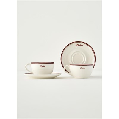 Bella Maison Bonheur 2li Porselen Çay Fincanı Bordo (270 Cc) Bordo