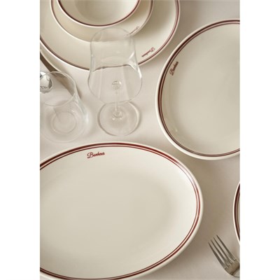 Bella Maison Bonheur Porselen Sunum Tabağı Bordo (31 Cm) Bordo