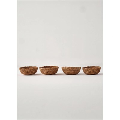 Bella Maison Carmen 4lü Hasır Sepet Naturel (15x4 Cm)