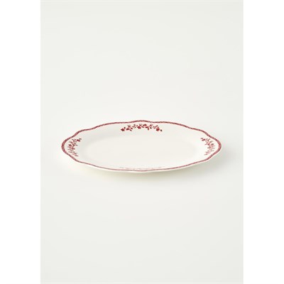 Bella Maison Catherine New Bone Porselen Sunum Tabağı Kırmızı (30,5 Cm) Kırmızı