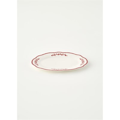 Bella Maison Catherine New Bone Porselen Sunum Tabağı Kırmızı (26 Cm) Kırmızı