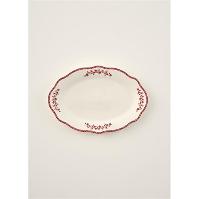 Bella Maison Catherine New Bone Porselen Sunum Tabağı Kırmızı (30,5 Cm) Kırmızı