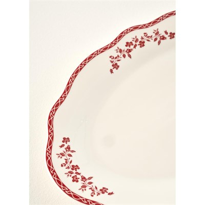 Bella Maison Catherine New Bone Porselen Sunum Tabağı Kırmızı (30,5 Cm) Kırmızı