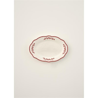 Bella Maison Catherine New Bone Porselen Sunum Tabağı Kırmızı (26 Cm) Kırmızı
