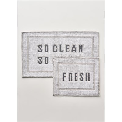 Bella Maison Clean Fresh Paspas Takımı Beyaz (60x100 - 50x60 Cm) Beyaz