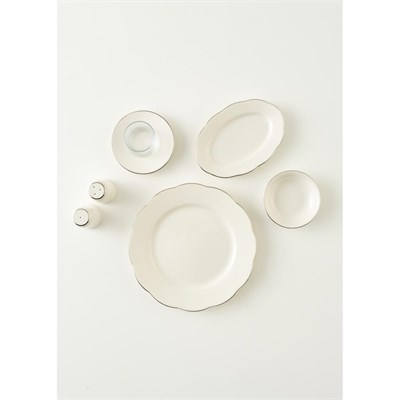 Bella Maison Clover Porselen 26 Parça 6 Kişilik Kahvaltı Takımı Silver Silver
