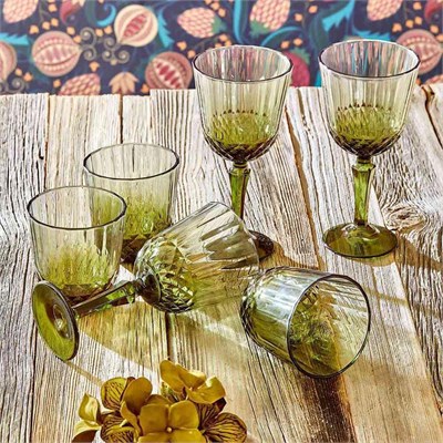 Bella Maison Colore Kesme Bardak-kadeh Seti 12li Yeşil