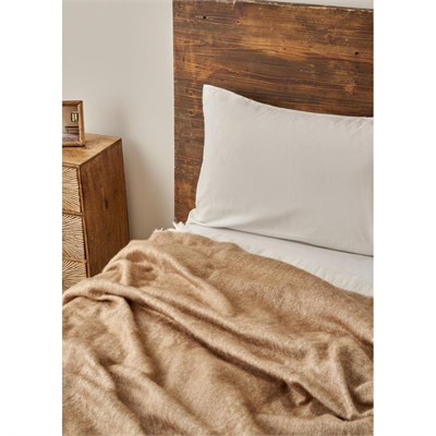 Bella Maison Cozy Akrilik Çift Kişilik Battaniye Bej (200x220 Cm) Bej