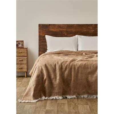 Bella Maison Cozy Akrilik Çift Kişilik Battaniye Bej (200x220 Cm) Bej