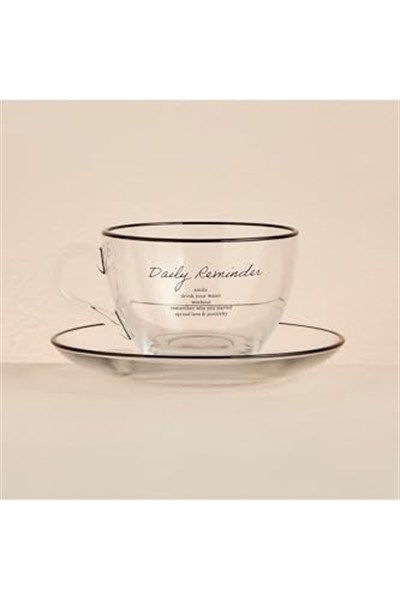 Bella Maison Daily Reminder 2li Çay Fincan Seti Siyah (240 cc)