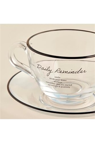 Bella Maison Daily Reminder 2li Çay Fincan Seti Siyah (240 cc)