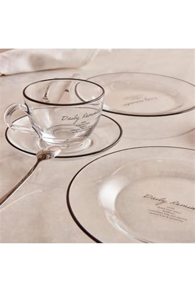 Bella Maison Daily Reminder 2li Çay Fincan Seti Siyah (240 cc)