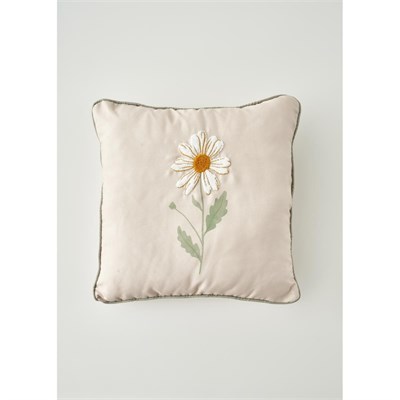 Bella Maison Daisy Biyeli Punchlı Dekoratif Yastık Kılıfı Bej (43x43 Cm) Bej