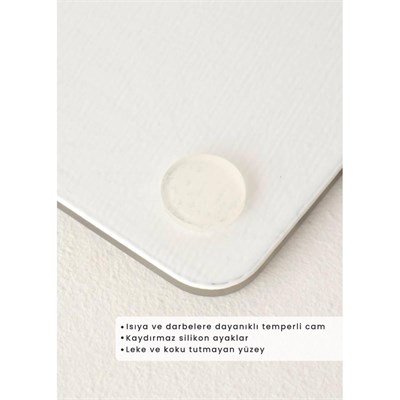 Bella Maison Daisy Cam Kesme Tahtası Yeşil (35x25 Cm) Yeşil