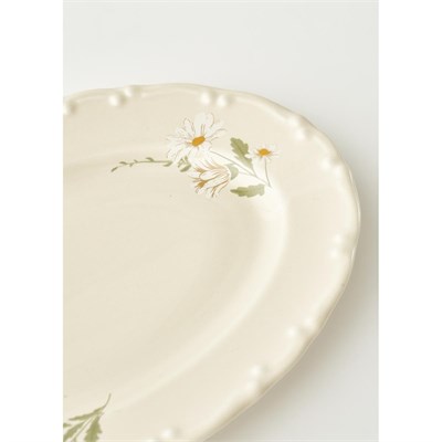Bella Maison Daisy Porselen Sunum Tabağı Krem (25 Cm) Krem