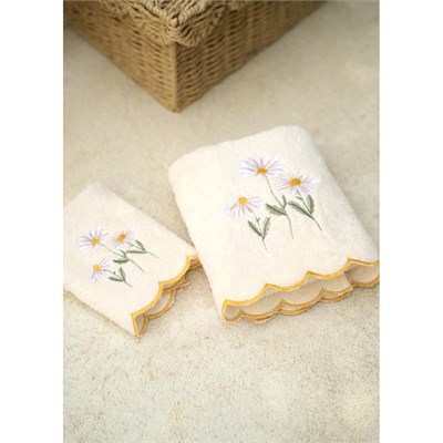 Bella Maison Daisy Scallop Kenar El Havlusu Bej (30x50 Cm) Bej