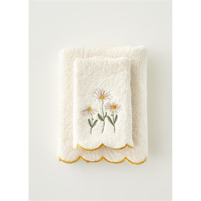 Bella Maison Daisy Scallop Kenar El Havlusu Bej (30x50 Cm) Bej