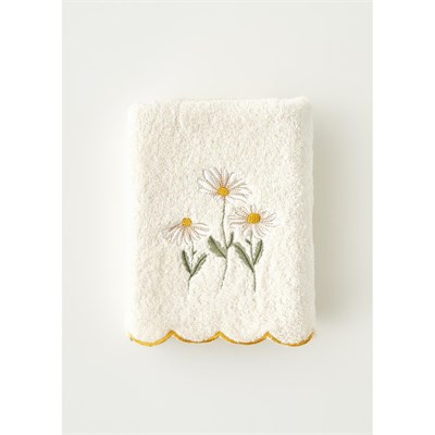 Bella Maison Daisy Scallop Kenar Yüz Havlusu Bej (50x90 Cm) Bej