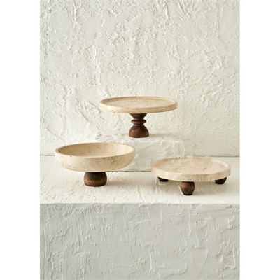 Bella Maison Ephesus Traverten 3lü Sunum Seti Naturel (25 Cm)