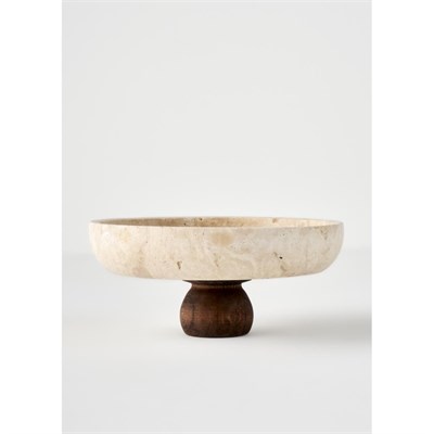 Bella Maison Ephesus Traverten Ayaklı Sunum Kasesi Naturel (25 Cm) Naturel
