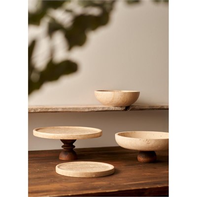 Bella Maison Ephesus Traverten Kek Standı Naturel (25 Cm) Naturel