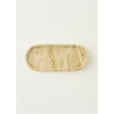Bella Maison Ephesus Traverten Oval Dekoratif Tabak Naturel (12x28 Cm) Naturel