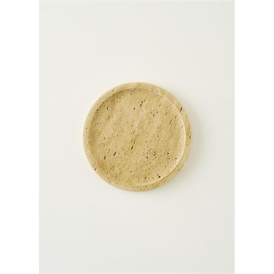 Bella Maison Ephesus Traverten Yuvarlak Dekoratif Tabak Naturel (20x4 Cm) Naturel