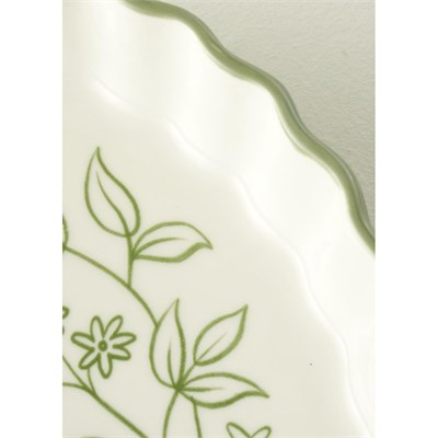 Bella Maison Floral Stoneware Fırın Kabı Beyaz (26x5 Cm) Beyaz