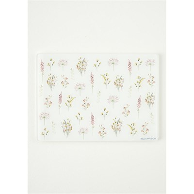 Bella Maison Flores Cam Kesme Tahtası (35x25 Cm) Çok Renkli