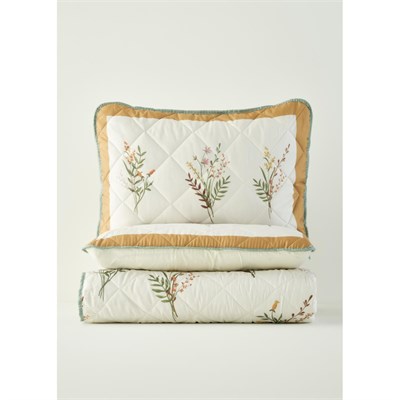 Bella Maison Flores Kapitoneli Çok Amaçlı Çift Kişilik Yatak Örtüsü Seti (240x220 Cm) Çok Renkli