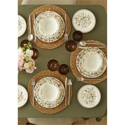 Bella Maison Flores Porselen 24 Parça 6 Kişilik Yemek Takımı Çok Renkli
