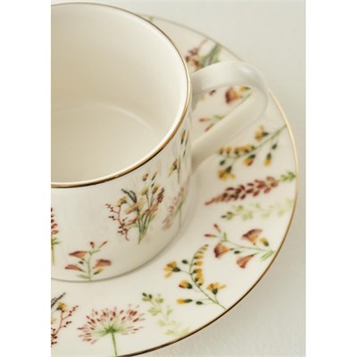 Bella Maison Flores Porselen 2li Çay Fincanı Seti (180 Cc) Çok Renkli