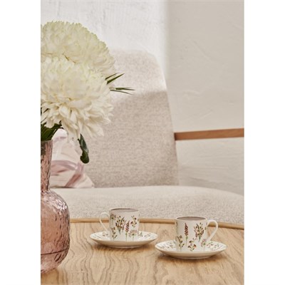 Bella Maison Flores Porselen 2li Kahve Fincanı Seti (90 Cc) Çok Renkli