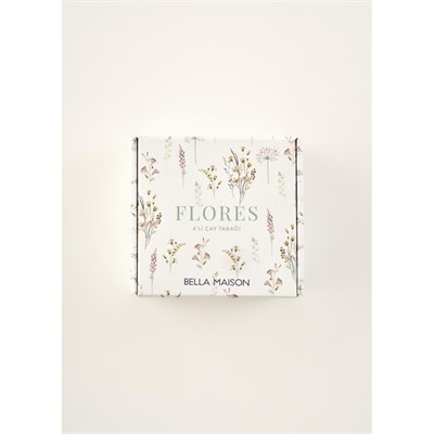 Bella Maison Flores Porselen 6lı Çay Tabağı Seti (12 Cm) Çok Renkli