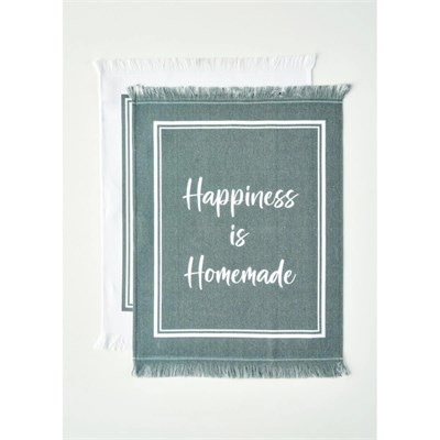 Bella Maison Happiness Pamuklu Kurulama Bezi 2li Yeşil (40x50 Cm) Yeşil