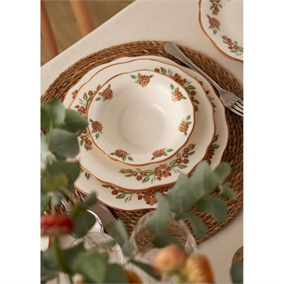 Bella Maison Helen Porselen 48 Parça 12 Kişilik Yemek Takımı Turuncu