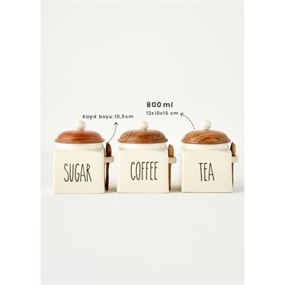 Bella Maison Koffi Seramik Kavanoz Krem (800 Ml) Krem