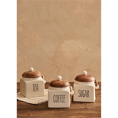 Bella Maison Koffi Seramik Kavanoz Krem (800 Ml) Krem
