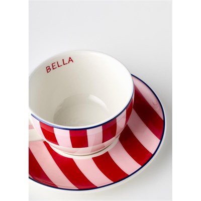 Bella Maison Line 2li Çay Fincanı Seti Kırmızı-mavi (270 Cc) Kırmızı-mavi