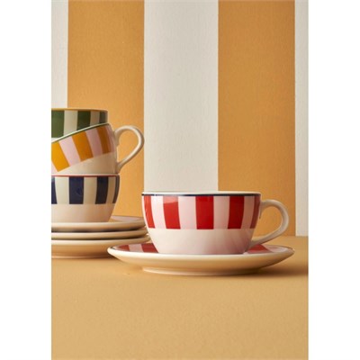 Bella Maison Line 2li Çay Fincanı Yeşil-turuncu (270 Cc) Yeşil-turuncu