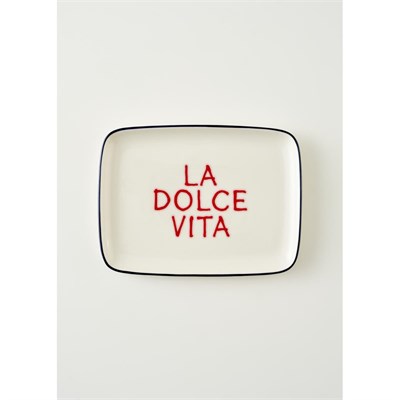 Bella Maison Line Dikdörtgen Porselen Sunum Tabağı Lacivert (27x20 Cm) Lacivert