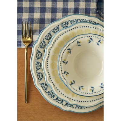 Bella Maison Mabel Stoneware 24 Parça 6 Kişilik Yemek Takımı Mavi Mavi