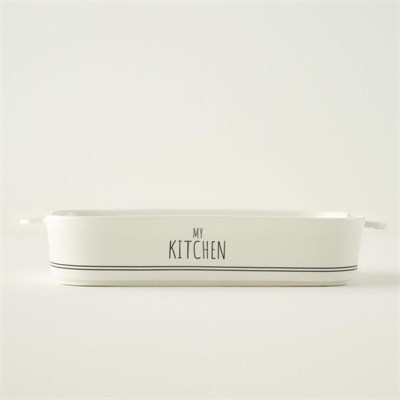 Bella Maison My Kitchen Porselen Fırın Kabı Büyük Boy Beyaz (34,5x21,8x6,2 Cm) Beyaz