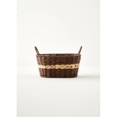 Bella Maison Neroa Kulplu Sepet Naturel (29x24x20 Cm) Naturel